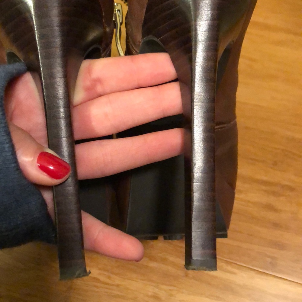 Bcbgeneration Brown Platform Booties W/ Shearling - image 4